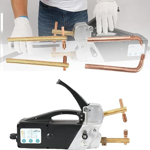 Soldador Inverter Máquina de soldadura por puntos, soldadora eléctrica portátil de doble cara, pistola de punta manual, reparación de chapa metálica de 2,0 + 2,0 mm con brazos de electrodos