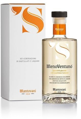 Mantovani Menoventuno gradi, 70cl. Elisir di Liquirizia Calabrese con Note di Limone, Liquore Artigianale da bere ghiacciato.