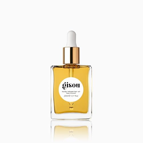 Gisou Honey Infused Hair Oil Mini - Hydrating & Frizz Control Luxury Treatment with Mirsalehi Honey, Adds Shine & Heat Protectant, Color Safe for All Hair Types, 0.7 Fl Oz