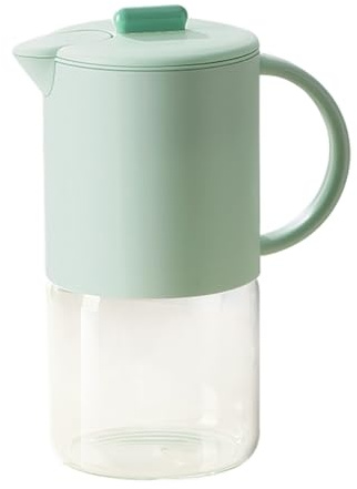 Jlobnyiun Jarra de agua de cristal, 1500 ml, resistente al calor, dispensador hermético para té, café, cócteles, bebidas frías y calientes, almacenamiento de líquidos, refrigerador, fiesta, bebidas