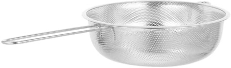 Toyvian Colador Grande de Acero Inoxidable Asas, Orificios Pequeños para Evitar Pérdida de Alimentos, Apto para Pasta, Frutas y Verduras