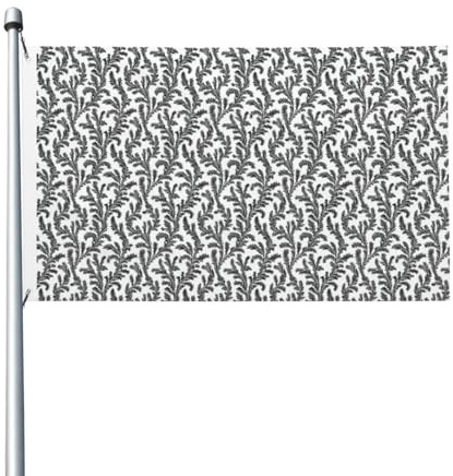Flagge mit schwarzem Farn, verschlungene Hofflaggen, 90 x 150 cm, mit Ösen, für drinnen und draußen, Party-Dekoration