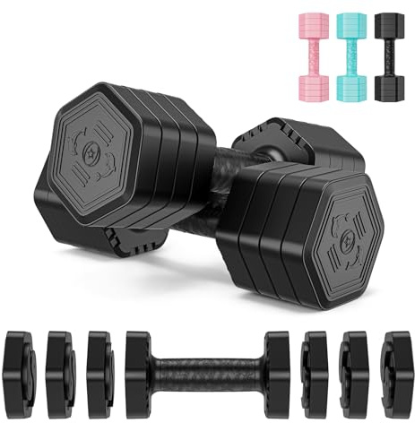 Dripex Hanteln Set 2,5kgx2 und 5kgx2 oder 7,5kgx2, Verstellbare 6 Hantelplatten mit Einem Gewicht von 0,25 kg oder 0,5 kg oder 0,75 kg für Frauen und Männer für Home Gym