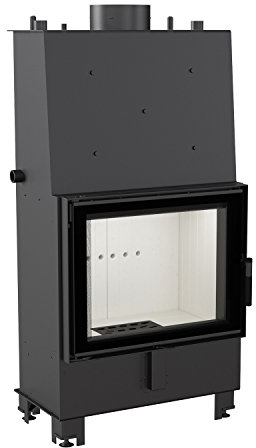 Kratki Lucy wasserführender Kamineinsatz – 12 kW Heizleistung – mit Wärmetauscher, BImSchV Stufe 2, große Sichtscheibe, Ø200 mm Rauchrohr, Acumotte, für Zentralheizung und Wohnräume