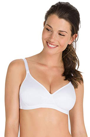 Playtex Reggiseno Basic Support Senza Ferretto in Microfibra Liscia Art. P00BD (38 C - IT 5 C, Bianco)
