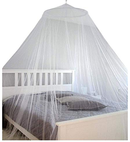 AMANKA Zanzariera 12m per baldacchino Letto Matrimoniale Culla Rete Protezione zanzare Mosche Insetti 180 Maglie per 6,45cm² + Sacchetto per Trasporto