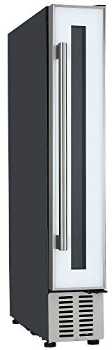 Cookology CWC150WH Freestanding Undercounter Fridge Cabinet 15cm Wine Cooler, 7 Bottle, 20 Litre Capacity, with Digital Temperature Control and Reversible Door - in White