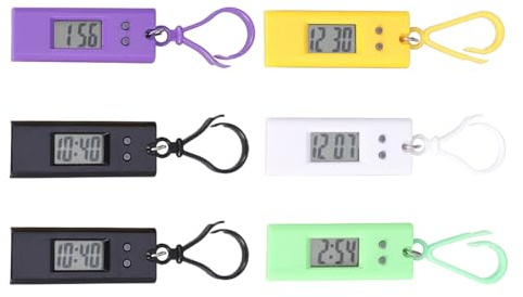 Hemobllo Digital Pocket Watch: 6pcs Keychain Watch for Examination for Children Students Men Women, Portable and Lightweight (Random Color)
