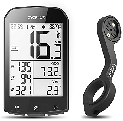 CYCPLUS GPS Fahrradcomputer und Halterung, wasserdichte Fahrradtacho und Kilometerzähler, ANT+ Bluetooth Drahtloser Radcomputer mit CYCPLUS Z1 Lenkerhalterung