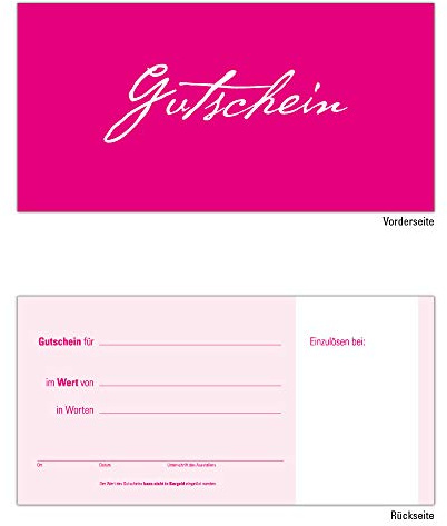 10 Gutscheine Gutscheinkarten Geschenkgutscheine – edel neutral Pink