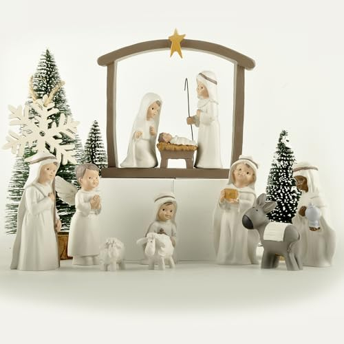 Krippen-Sets, Kunstharz, zum Basteln, Sammeln, niedliche kleine Menschen, Krippen-Set, Ornament, tolle Wahl für Weihnachten, Innendekoration
