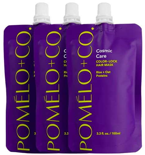 Pomélo+Co. Cosmic Care Haarmaske 3x100ml - für lockiges coloriertes Haar | Schützt vor Frizz und Haarbruch - ideal als Kur nach der Wäsche - für Locken und frische Färbung im 3er-Set