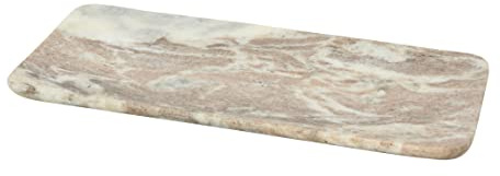 Bloomingville Serviertablett aus Marmor, Beige und Weiß