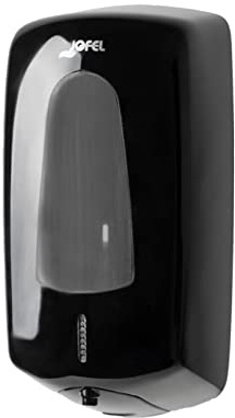 Jofel - Dosificador de Jabón para Pared Automático de Espuma, Rellenable, Capacidad de 1L, Dispensador Jabón Baño, Dispensador de Jabón Óptico sin Contacto, Carcasa ABS, Aitana AC76660, Negro Brillo