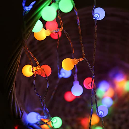 Lichterkette Batterie, 10M 80 LED Bunt Mit Batterie Außen Wasserdicht - Bunte Kugel für Weihnachtsdeko Innen und Außen, Kinderzimmer, Party, Hochzeit