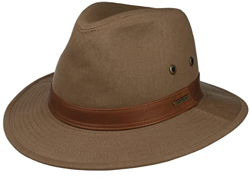 Stetson Cotton Traveller Outdoorhut Zeitloser Unifarbener Hut mit Metallösen Komfortabel Herren Ganzjährig braun XXL (62-63 cm)