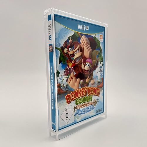 Reset Retro Caja acrílica apta para juegos de Nintendo Wii/Wii U en embalaje original. Protección óptima y práctico almacenamiento para coleccionistas. Elegante presentación de tu colección.
