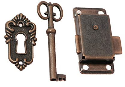 Möbelschloss Vintage Schloss mit Schlüssel Retro Stil Schrank Deko Antik Schloss Kasten Schloss mit Schlüssel Set