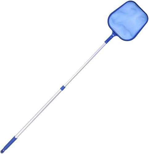 TIENDA EURASIA - Recogehojas de Piscina con Mango Telescópico, Extensible hasta 120 cm, Material de Aluminio, Ideal para Recoger la Suciedad de la Superficie de Las Piscinas