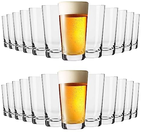 KIAPPO Biergläser Set 590 ml - 24 Stück Gläser Set - Lagerglas - Weizengläser - Kristallgläser - Geschenke für Männer- Spülmaschinenfest - 160 x 87 mm