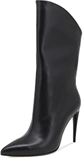 QUEEN HELENA Stivaletti a Punta con Tacco a Spillo Zip Laterale Stivali Casual Donna K2091 (Nero, Sistema Taglie Calzature EU, Adulto, Donna, Numero, Media, 41)