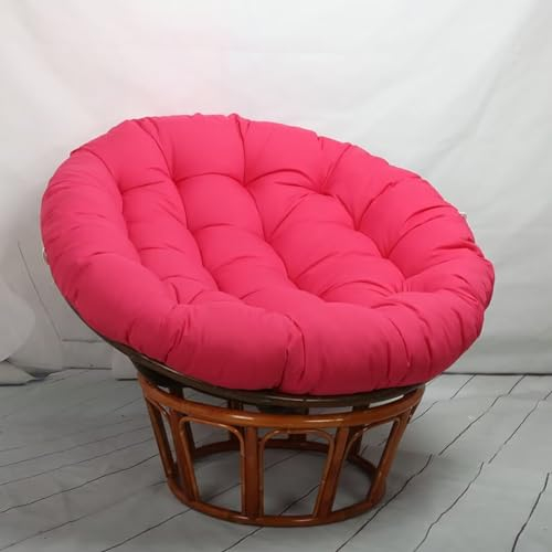 Hovoto Papasansessel Kissen, Papasan Sitzkissen für Hängesessel, Rund Papasan Sessel, Bequem Weich Sitzkissen, Hängesessel Kissen für Korbsessel, Garten Stuhlauflag, Rose Rot, 80 * 80cm