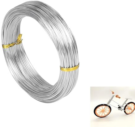 18 Gauge 1mm Silver Aluminum Craft Wire, 45m Flexible Wire for Crafts, Floristry, Jewellery Making & Modelling