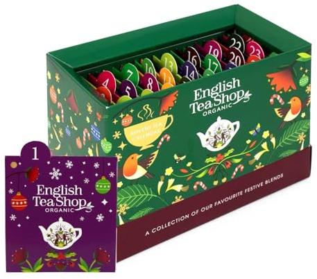 ETS - BIO Tee Adventskalender 2025 Christmas Countdown grün | Weihnachtskalender mit 24 Bio Tees | Perfekter Büro Adventskalender oder Geschenk