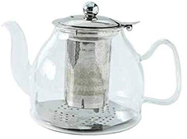 YTUGUNB teiera Filtro in Acciaio 1L Cottura a induzione elettromagnetica borosilicato Vetro Teiera Acciaio Fiore Teiera Multifunzionale bollitore(A)