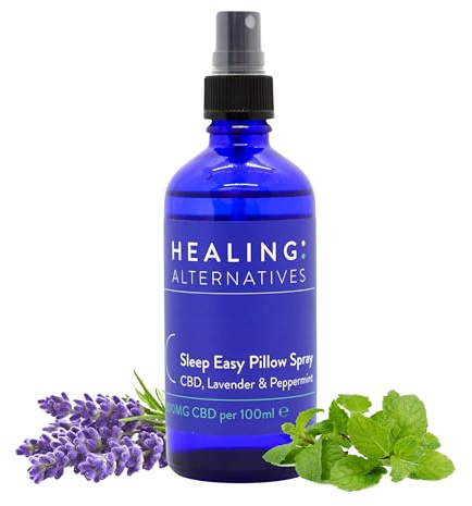 Healing Alternatives Pillow Spray Sleep Easy, 100ml | Lavender, Peppermint & CBD Aromatherapy Mist | Relaxing Natural Formula for Restful Sleep | Award-Winning | Menopause Support