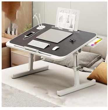 HUFIREHU Skrivbord På SäNg HopfäLlbart Laptopskrivbord SäNgbricka FöR Att äTa Frukost Serveringsbricka FöR BäRbar Dator Frukostbricka Med Vikbara Ben HopfäLlbart Laptopbord FöR SäNg Och Soffa(Black)