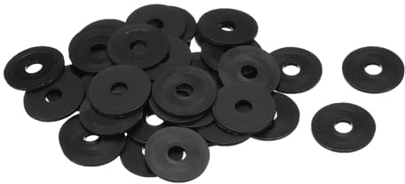 QUARKZMAN 40 Stück M8 Nylon Flachdichtungen 8mm ID 30mm OD 2mm dick Unterlegscheiben Dichtungen Kunststoff-Blatt-Dichtung Befestigungselement Dichtungsring, Schwarz
