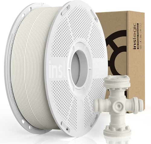 Inslogic Vorgetrocknetes Nylon Filament 1.75mm 3D Drucker Filament, Polyamid(PA) PA6/66 Verzugsfrei Drucken Passt Meisten FDM Drucker, 1kg Wiederverwendbare Spule
