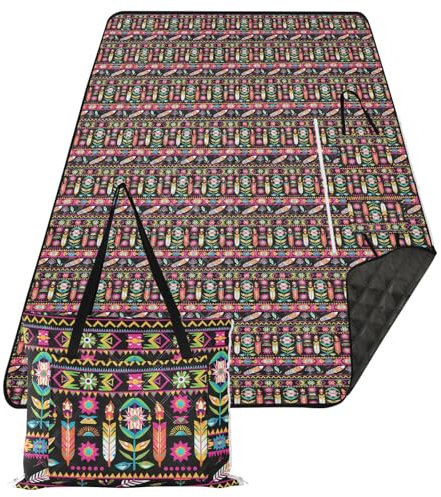 Amooorous Picknickdecke im böhmischen Stil, mit Blumen, wasserdicht, sanddicht, Park, große Outdoor-Decke für Damen, 30er-Jahre-Konzertdecke, Cojines Para, Picknick