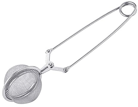 Mesh Snap Ball Tea Strainer with Handle for Loose Leaf Tea, Spices Stainless Steel Tea Infuser Tea Filter, Herb Coffee Spice Filter Kitchen Supplies, Tea Ball Match Tea Bags (Large)