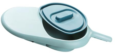 DEARMAMY Padella Design Semplice in Plastica con Coperchio per Anziani Rotondo e Facile da Pulire, Vasino da Letto per Uso Domestico e Camping