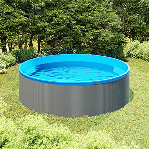 LAPOOH Piscina Fuori Terra 350x90 cm Grigio,Piscine e spa,Piscine-92808