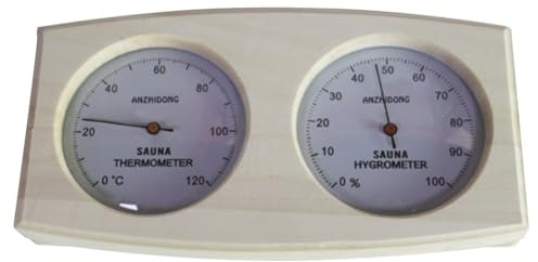 Operation Portable Wooden Thermometer & Hygrometer Designed for Sauna Use