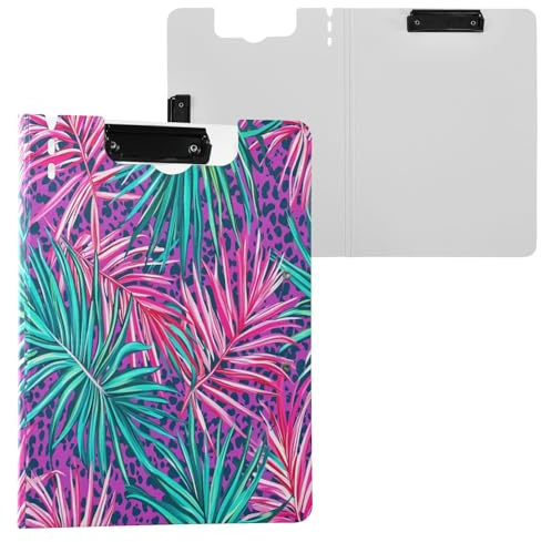 JUMBEAR Portapapeles de hojas coloridas A4 con clips dobles, tablero plegable con tapa, organizador personal ligero adecuado para hospitales, oficinas, escuelas, negocios, suministros de aula