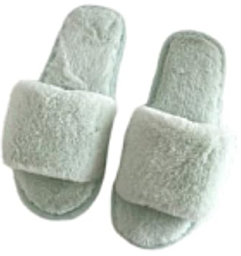 Pantoufles moelleuses à bout ouvert pour femme - Semelle souple - Chaussures d'intérieur en peluche - Chaussons confortables en fourrure - Pantoufles antidérapantes en mousse à mémoire de forme