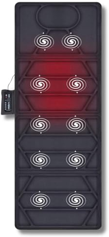 FFitness Esterilla de Masaje con Calor, colchón con 10 Motores Vibrantes, Cama Relajante para Masaje de Todo el Cuerpo, Silla Plegable y Suave