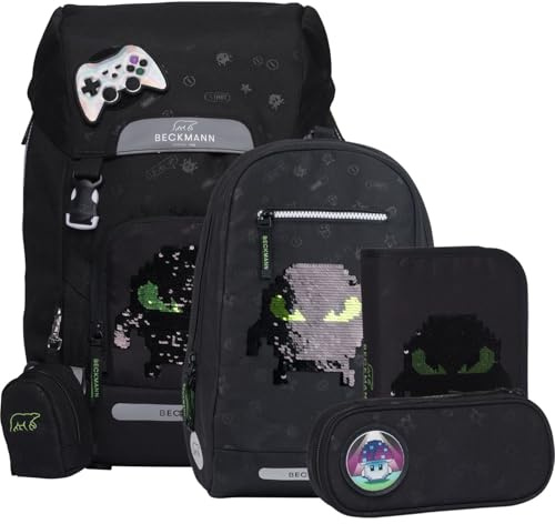 Beckmann Classic Maxi Schulrucksack-Set 6-TLG. Pixel