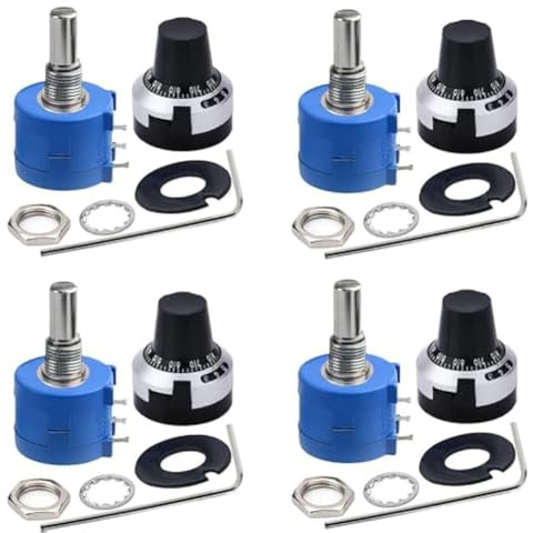 Lobamop 4 Stück 3590S-2-103L 10K Ohm Drehpotentiometer 10-Gang-Drahtwicklung Präzisions-Mehrgang-Drahtwicklungspotentiometer