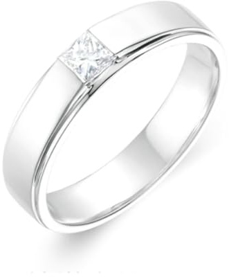 Tolldek Eheringe Platin PT950, Weiß 0.2ct Labor Erstellt Diamant Klassiker Freundschaftsringe Prinzessschliff, Echte Goldschmuck Solitärring Platin, Gr.67 (21.3)
