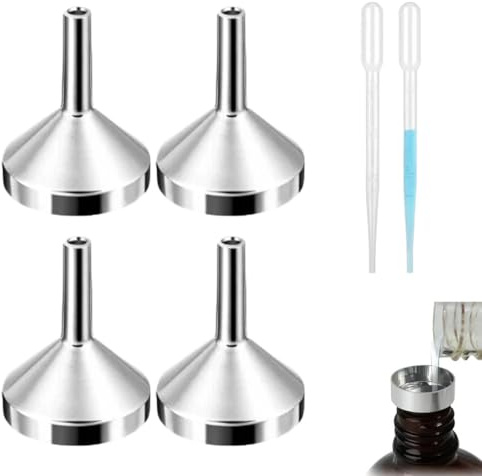 YAYNO 6 Pièces Entonnoir Métallique Liquide Entonnoir Perfumes Outil De Distribution Liquide Compte-Gouttes En Plastique Pour La Bouteille D'eau De Laboratoire Small Metal Pour La Maison