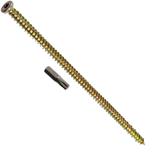 AERZETIX Kit de 20 tornillos de anclaje directo sin taco Ø7,5x182 mm con 1 punta estrella T30 1/4