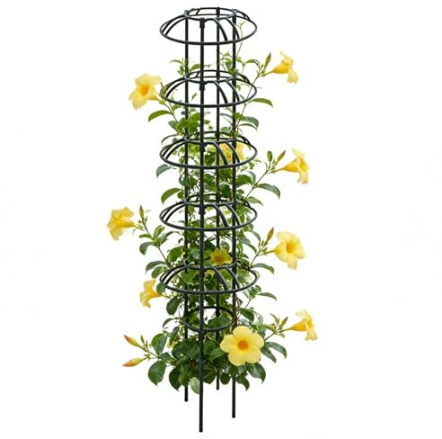 Treillis de jardin résistant à la rouille | Support pour obélisque de vigne pour fleurs de clématites, fruits, légumes, serre pour intérieur et extérieur en pot, tour pour grimpantes en métal