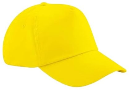 Veesori Kids 5 Panel Baseball Cap – Toddler Boys Girls Adjustable Cotton Hat, Pre-Curved Brim Summer Sun Hat for School, Outdoor Play, Sports (Yellow)
