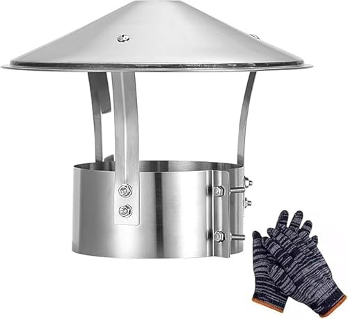 Comignolo In Acciaio Inox, Cappa Per Camino A Cono Copertura Del Tetto Esterno Argento, Antipioggia Per Per Condotti Di Stufe E Caminetti(90mm/3.54in)