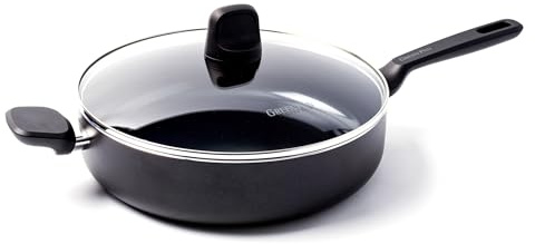 GreenPan Memphis Healthy Ceramic Non-Stick 28 cm/4.2 Litre Sauté Pan, PFAS Free,Induction, Oven Safe, Black